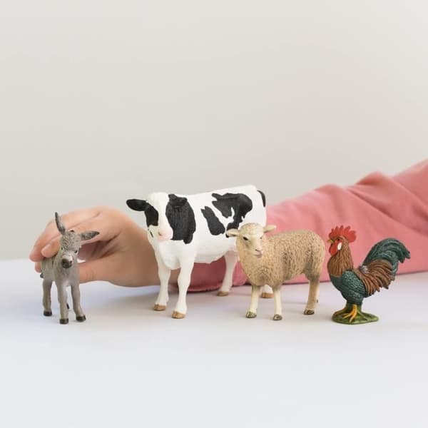 SCHLEICH Figur - Farm World Basic Kit - Farm Animal - Grå - Barn 3 år och uppåt