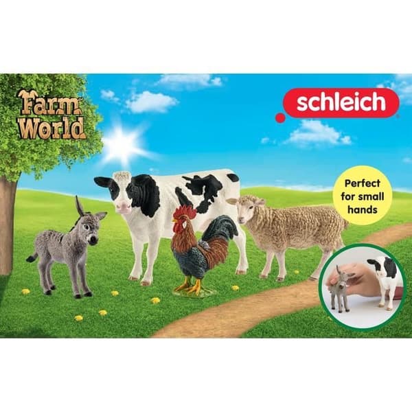 SCHLEICH Figur - Farm World Basic Kit - Farm Animal - Grå - Barn 3 år och uppåt