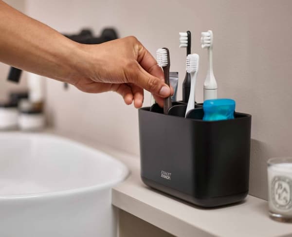 Joseph Joseph 70599, Frittstående tannbørsteholder, Sort, Sink, Bord, Vindu, 171 mm, 86 mm, 128 mm