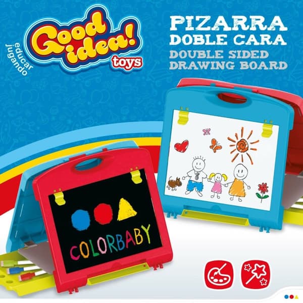 Dobbeltsidet tavle Colorbaby 34 x 31 x 29 cm 2 enheder 34 x 31 x 29 cm