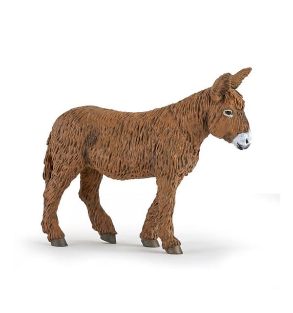 Djurfigur - PAPO - Baudet du Poitou - Brun - För barn från 3 år - Utomhusbruk