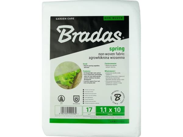 Bradas Agro-textil 17 fjädervit, 1,1 x 10 m
