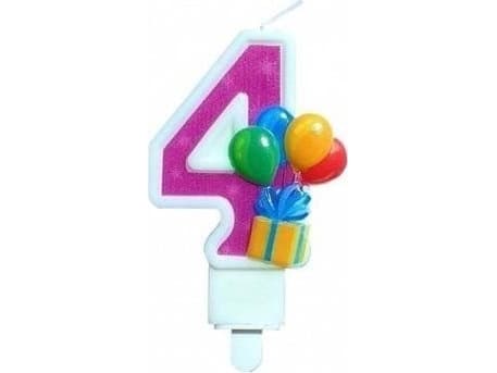 Bursdagslys 4 med ballonger