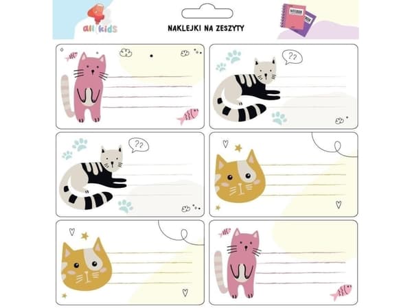 Tarrat muistivihkoihin Cats 6 kpl