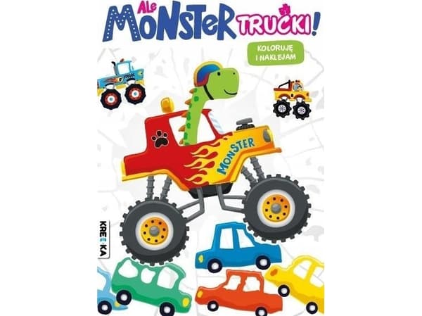 Books And Fun Książka Koloruję i naklejam Ale Monster Trucki Books and fun