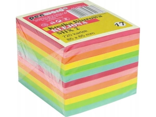 Polsirhurt Office sticky cube 720 ark 85x85x70mm färg KBK-17