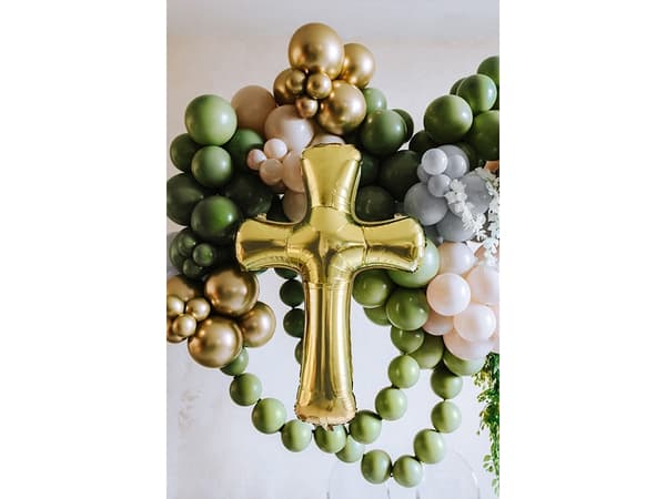 PartyDeco FB219-019, Toy balloon, Foil, Gold, Monochromatic, Christening, Universal