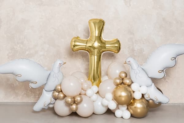 PartyDeco FB219-019, Toy balloon, Foil, Gold, Monochromatic, Christening, Universal