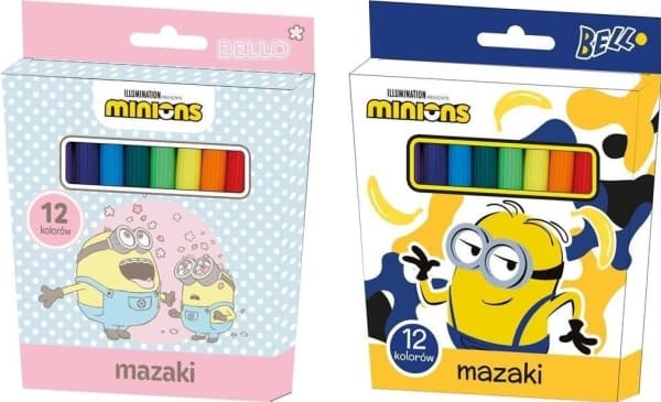 Tuschpennor 12 färger Minions