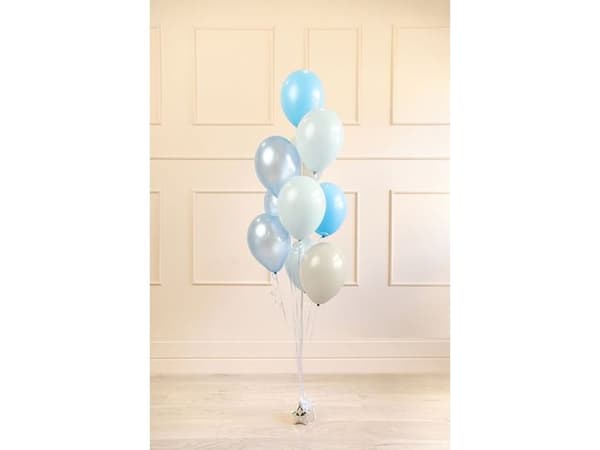 PartyDeco ZBL5, Lelu ilmapallo, lateksi, Beige, sininen, vaaleansininen, valkoinen, kuva, syntymäpäivä, Universal