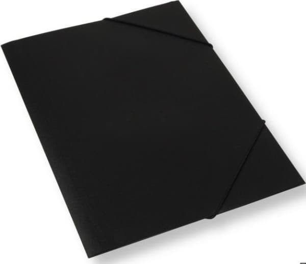 A4-mapp med elastiskt band svart
