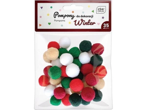 Koristelu pom-poms 35 kpl Talvi
