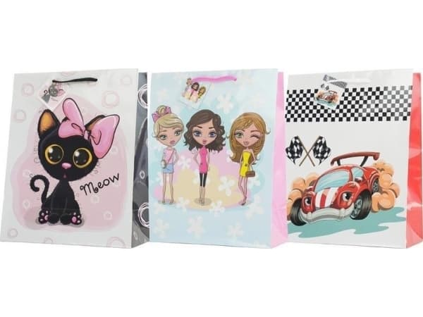 Juldekoration MFP papper presentpåse T 5 mix 94 265x325x135 5252808