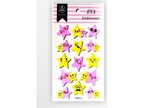 Stiker vaahtomuovielementeillä, joissa on kevyttä glitteriä