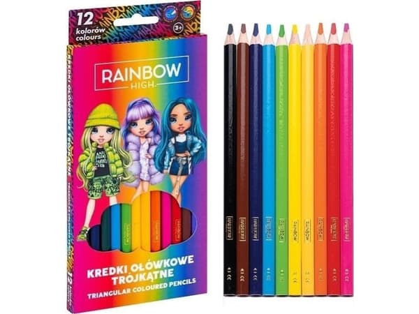 Triangelformade pennor Rainbow High 12 färger ASTRA