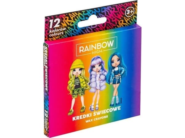 Kredki świecowe okągłe Rainbow High 12kol ASTRA