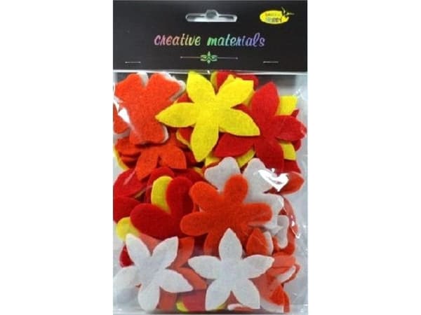 Filtblommor i varm ton 60st
