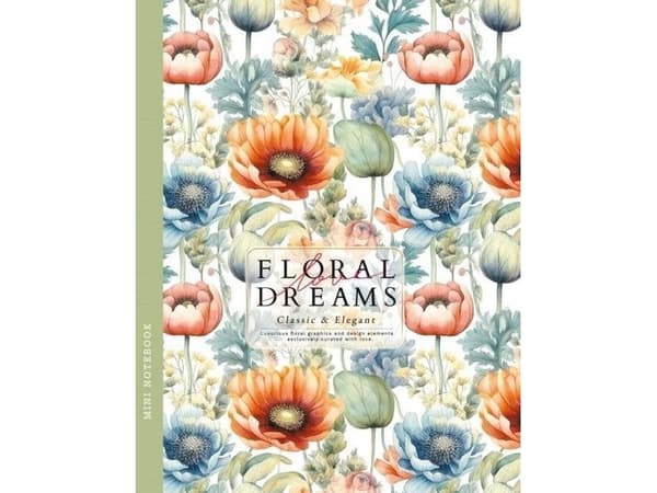 Anteckningsbok 128x165/64K linje FRISKA blommor