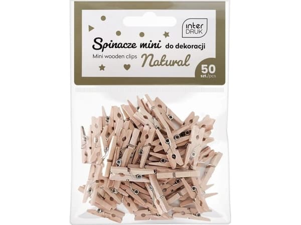 Naturliga clips för dekoration mini 50st