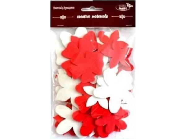 Röda och vita blommor 60st