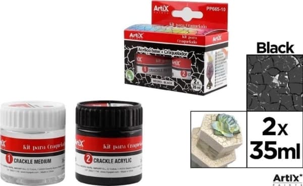 Akrylfärg svart + sprickavvisande 2x35ml