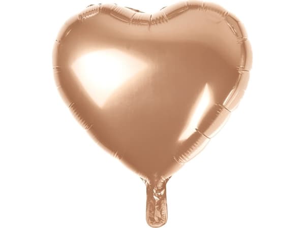 GoDan HEART folieballong, rosa og gull, 18 tommer