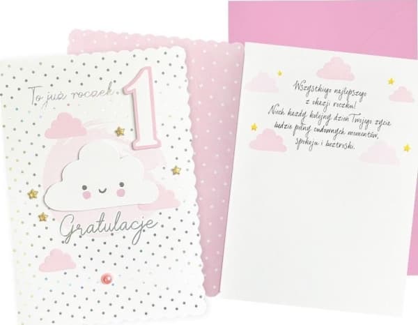 B6 Födelsedagskort Födelsedag (rosa moln)
