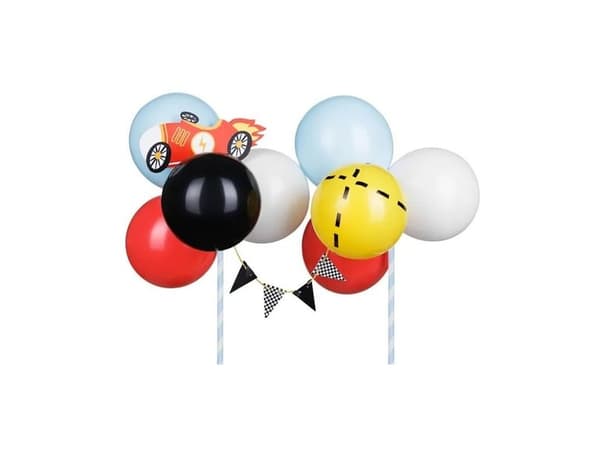 Racerbiler ballon kagepynt