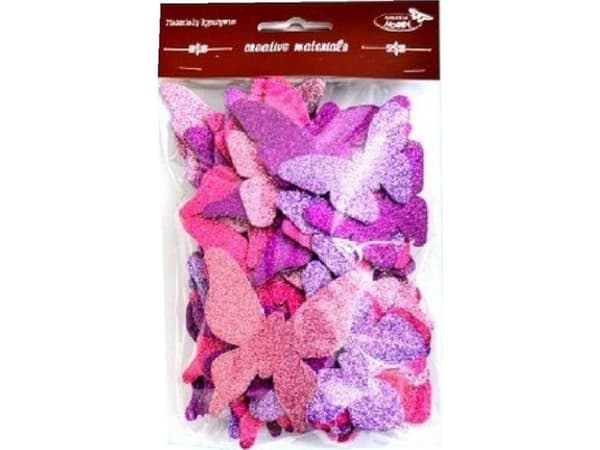 Glittersommerfugler 52stk