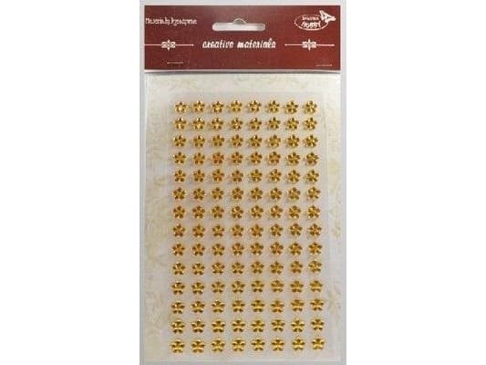 Stiker kiteillä Kultaiset kukat 8mm 112kpl 112kpl