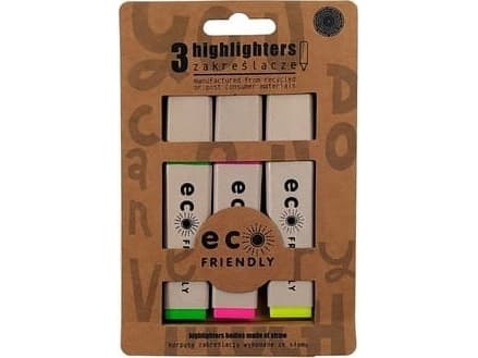Eco-friendly straw body highlighters 3 colors