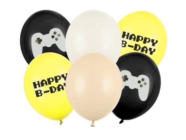 PartyDeco SB14P-336-000-6, Lekeballong, Latex, Flerfarget, Bilde, Bursdag, Universell
