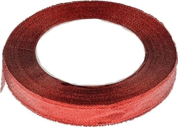 Rødt glitterbånd 6mmx22m