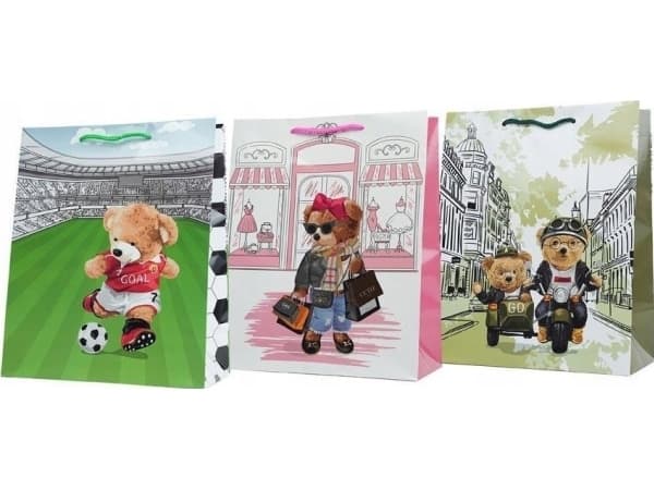 Julepynt MFP papir gavepose T 4 mix 84 180x230x100 5252806