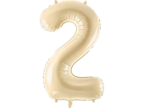 Folieballong Nummer 2 72cm beige 35027