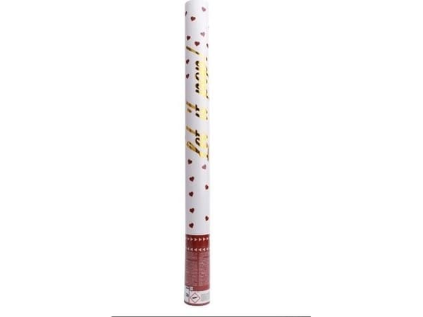 Hjertekonfetti kanon rundt papir 60cm
