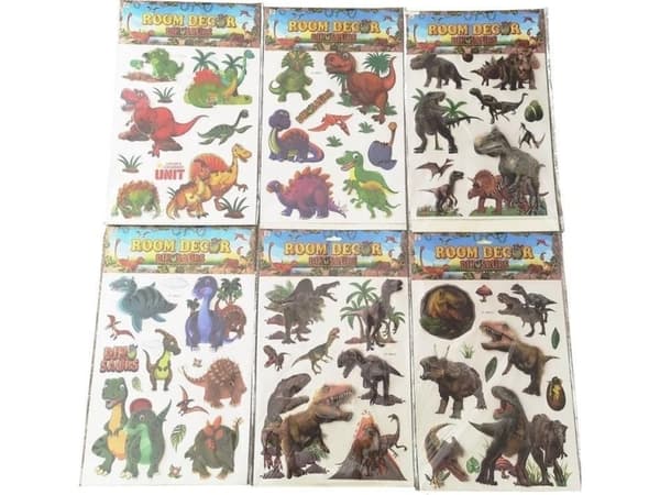 3D Dinosaur Wall Stickers 49x30cm MIX