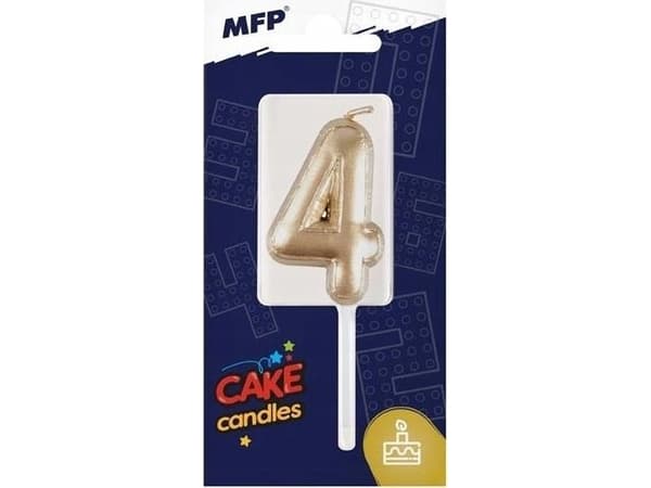 MFP papper tårta ljus ballong nr 4 guld 8800118