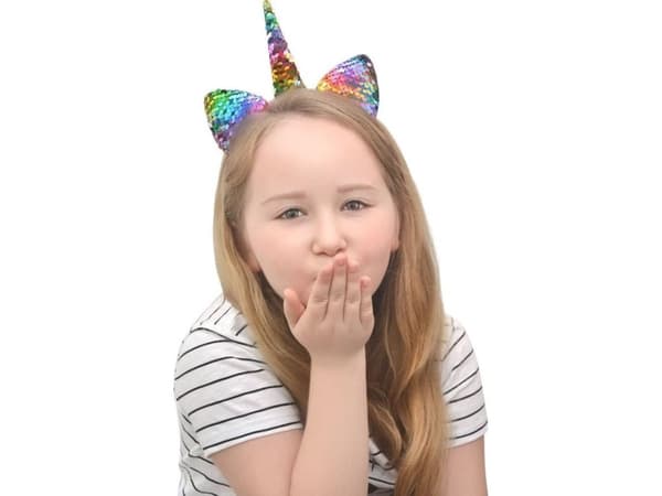 Disco Unicorn pannebånd (med vendbare paljetter)