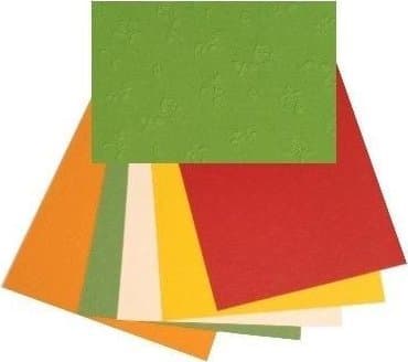 Kohokuvioitu pahvi ruusut 220g 25x35cm 5 arkkia MIX