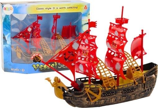 LeanToys Piratskepp ljus ljud hjul brun