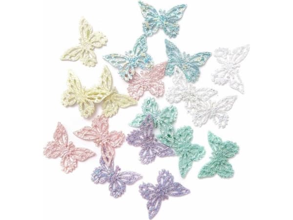Iridescent perhonen huopa tarroja 18kpl