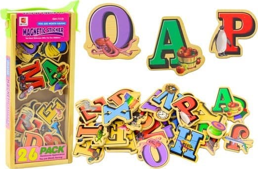 LeanToys puiset kirjainkuvamagneetit 26 kappaletta