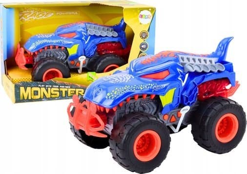 LeanToys Terrängbil Dinosaurie Velociraptor Ljus Ljud Kör Blå
