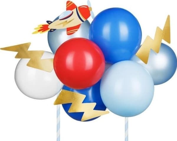 Flyvemaskine ballon kagepynt