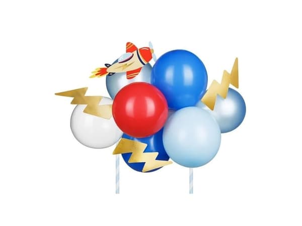 Flyvemaskine ballon kagepynt