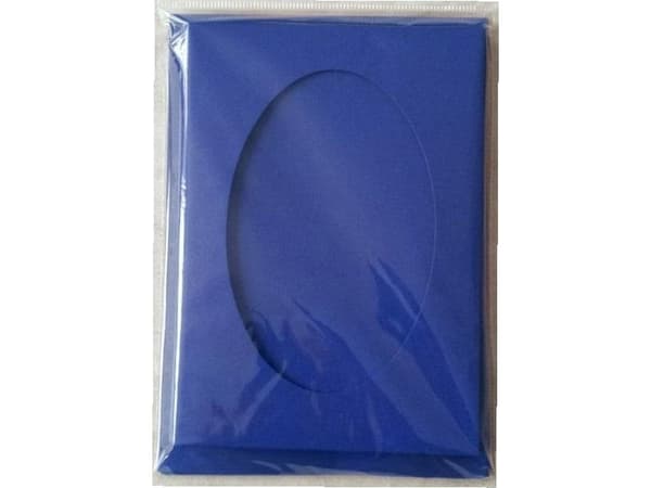 Passepartout card + envelope navy blue 5pcs