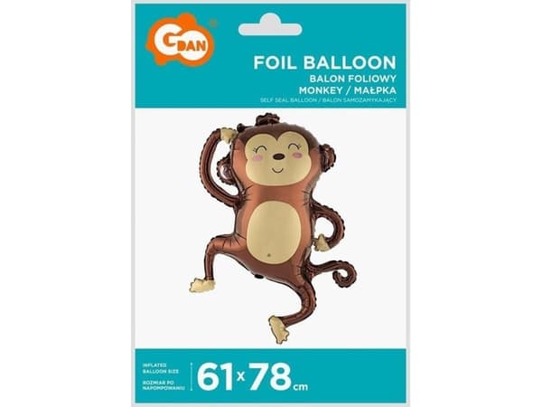 Folieballong Monkey 61x78cm