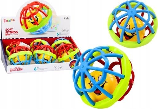 LeanToys fargerik gummi sensorisk rangleball