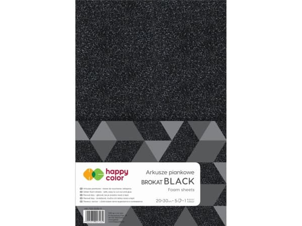 Foam sheets glitter A4 black 5pcs HAPPY COLOR